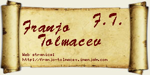 Franjo Tolmačev vizit kartica